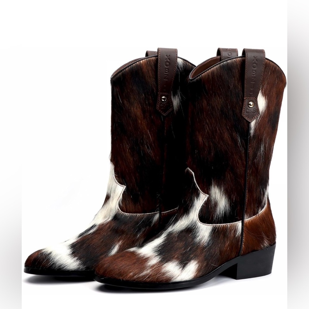 Brown and White Cowboy Boots